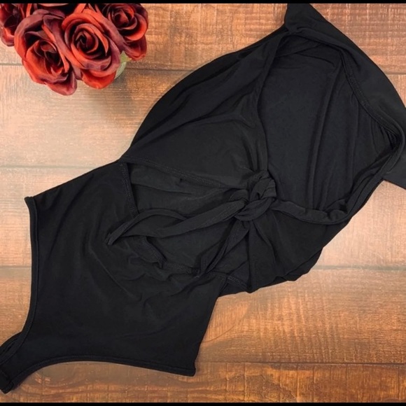 NWT Wolford Cutout Collared Bodysuit Black S/8-10 - Picture 2 of 7